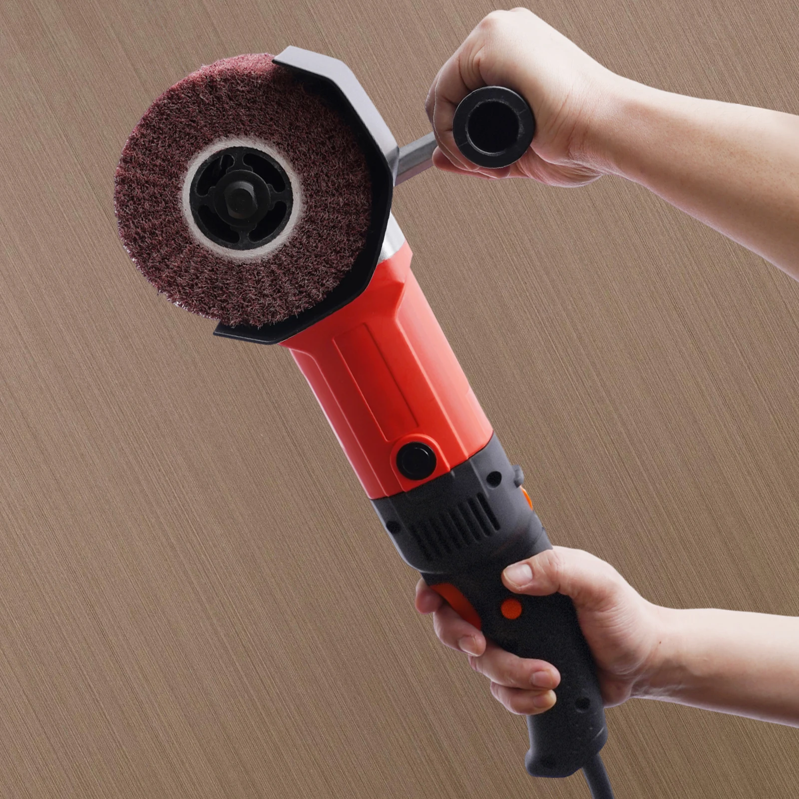 1580W Electric Brushing Machine Pure Copper Brushed Motor Handheld Wire Drawing Machine with Wheel