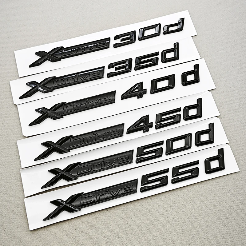 

3D ABS Black Logo XDrive 30d 35d 40d 45d 50d 55d Emblem Car Trunk Fender Side Badge StickerFor BMW X3 X5 X6 X7 F25 F15 G01 G05