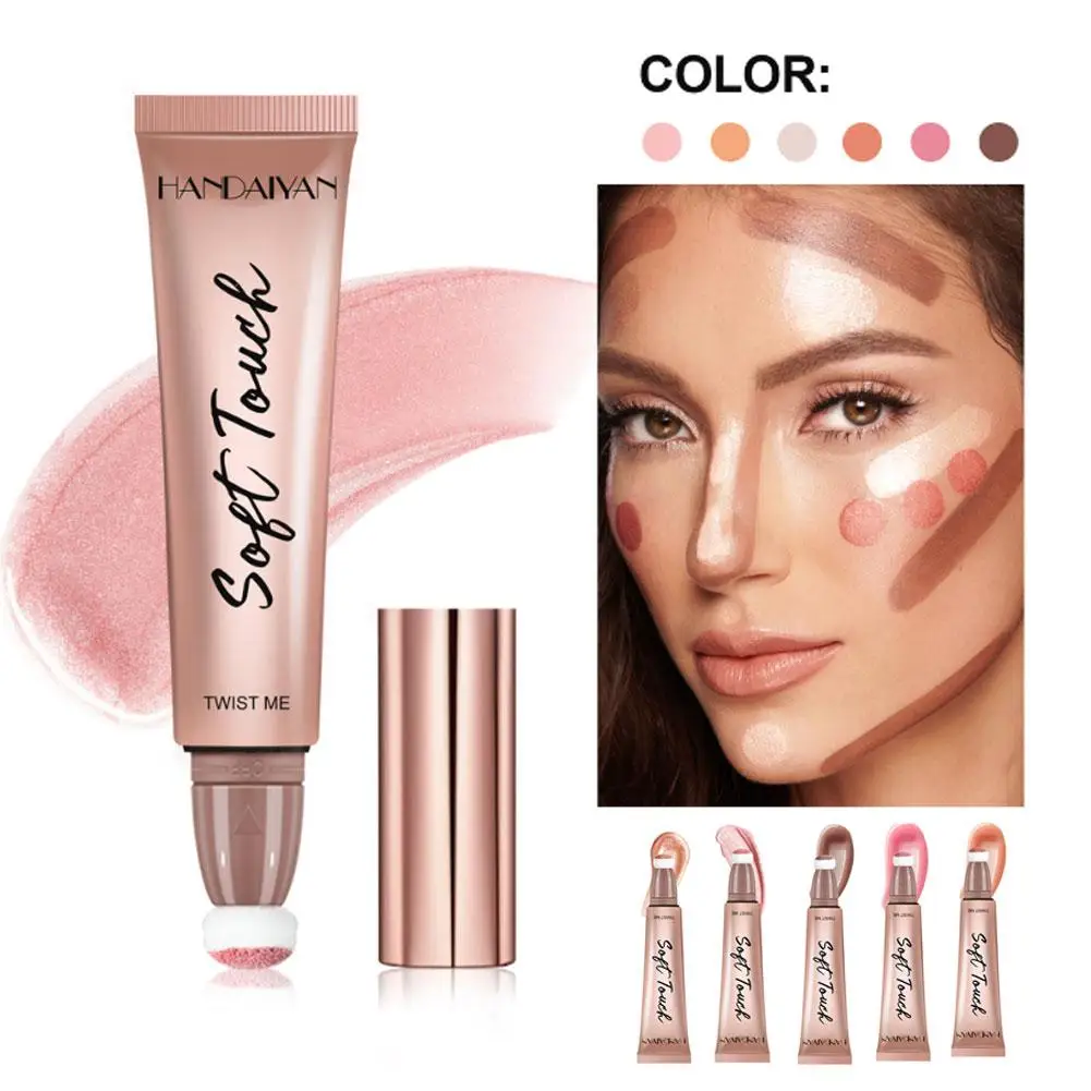 Beleza Líquido Blush, Face Lasting Shimmer, Destaque Caneta, Creme Natural, Contorno Multifuncional, Maquiagem Applicat U0J4, 1Pc