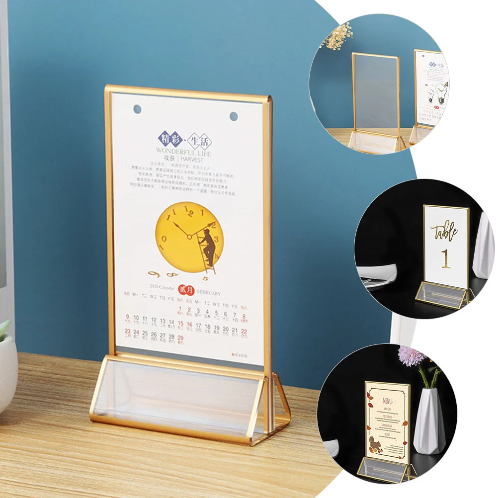 

3 Pcs Acrylic Stand Card Transparent Table Menu Holder Holders Counter Sign Display Clear Place Small Rack