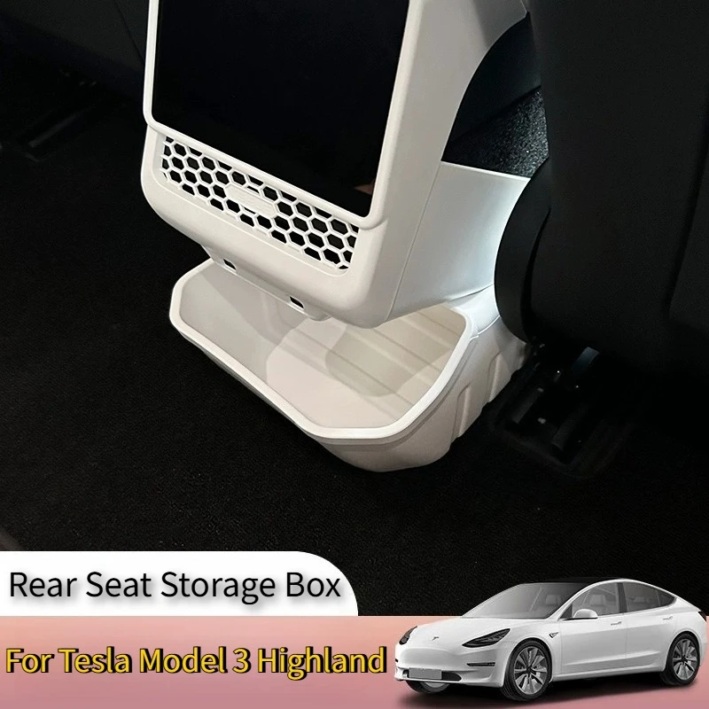 

Для Tesla Model 3 Highland 2025 ящик для хранения на заднем сиденье силиконовый задний средний напольный ящик для хранения органайзер мусорный бак автомобильные аксессуары