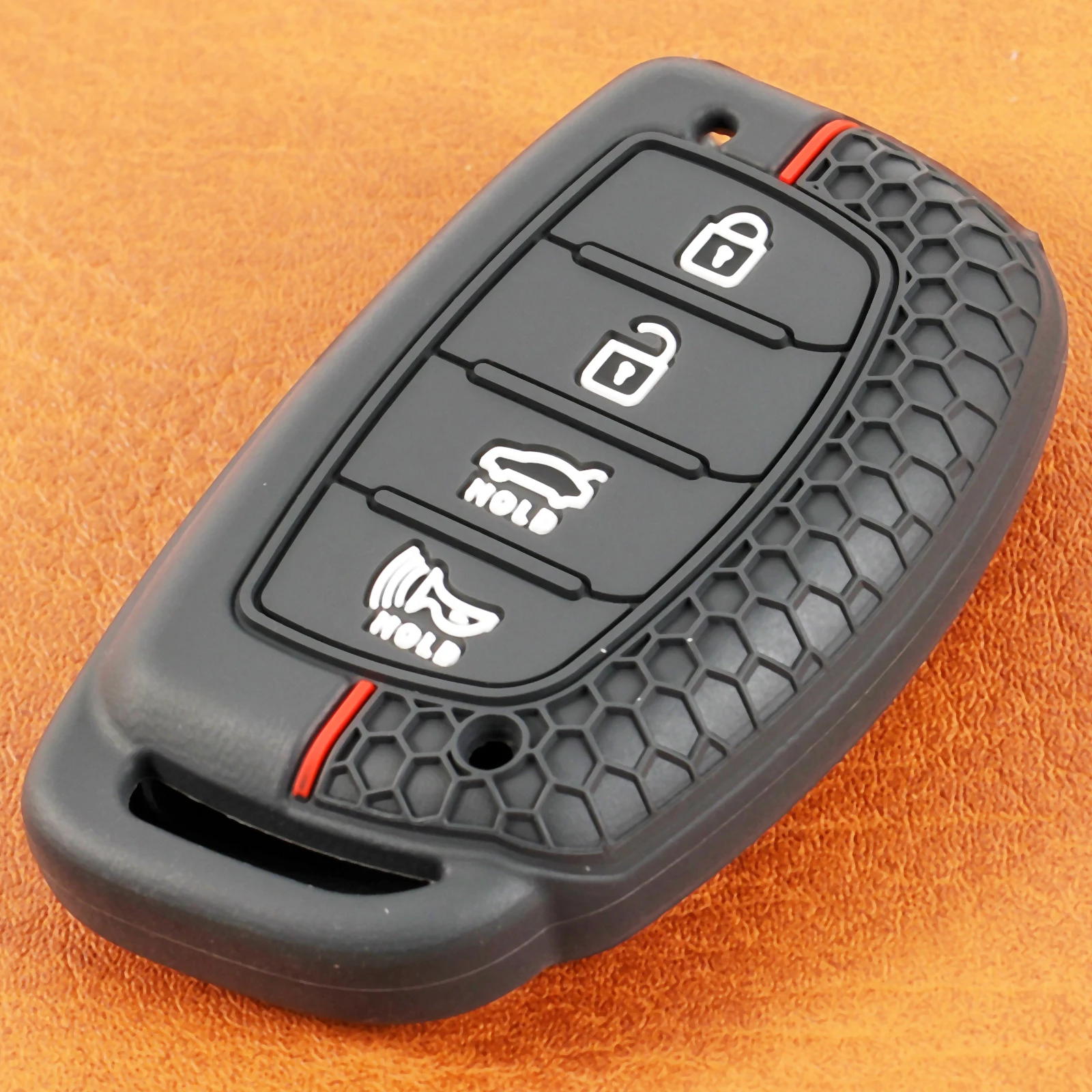 For Hyundai Tucson Santa Fe Sonata Ix45 I40 2016 2015 2014 2013 2012 Silicone Remote Car Key Fob Ring Case Cover Holder 4 Button