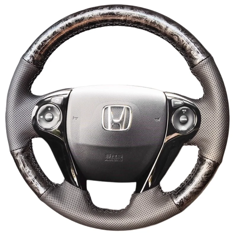 

For Honda Accord 9 Odyssey 2013-2017 Crosstour 2013-2015 Hand-stitched non-slip Forged texture Leather car Steering Wheel Cover