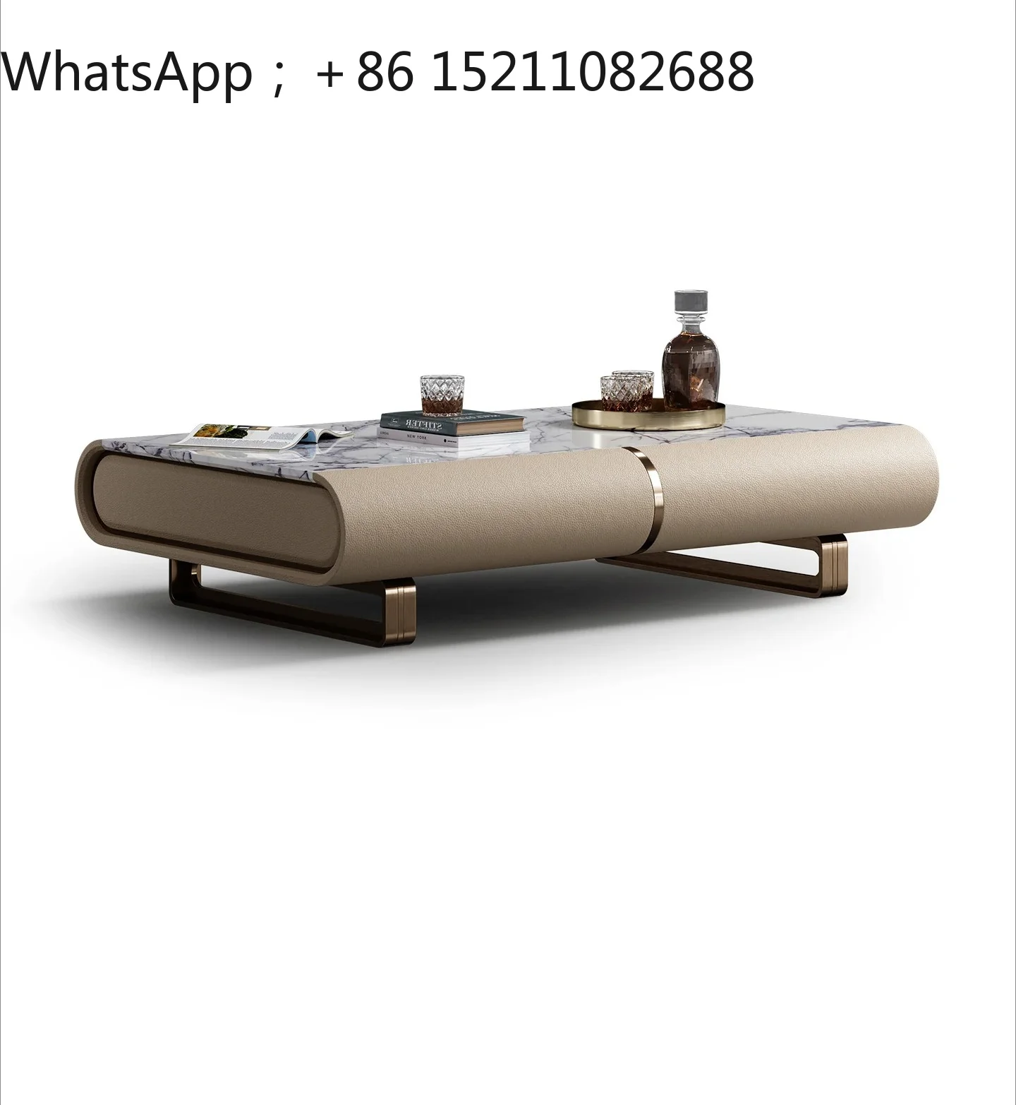 SCY retro style coffee table villa large flat floor living room light luxury high sense square coffee table