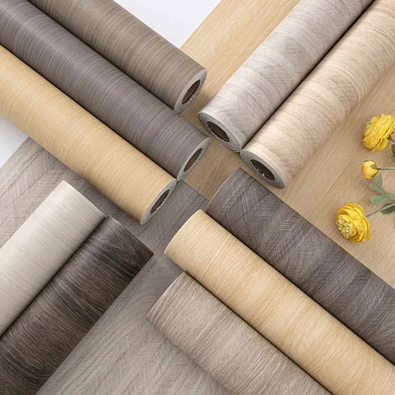 

60x300cm/Roll Wood Grain Self-adhesive Wall Sticker Bedroom Renovation Waterproof, Moisture-proof TV Background Wall