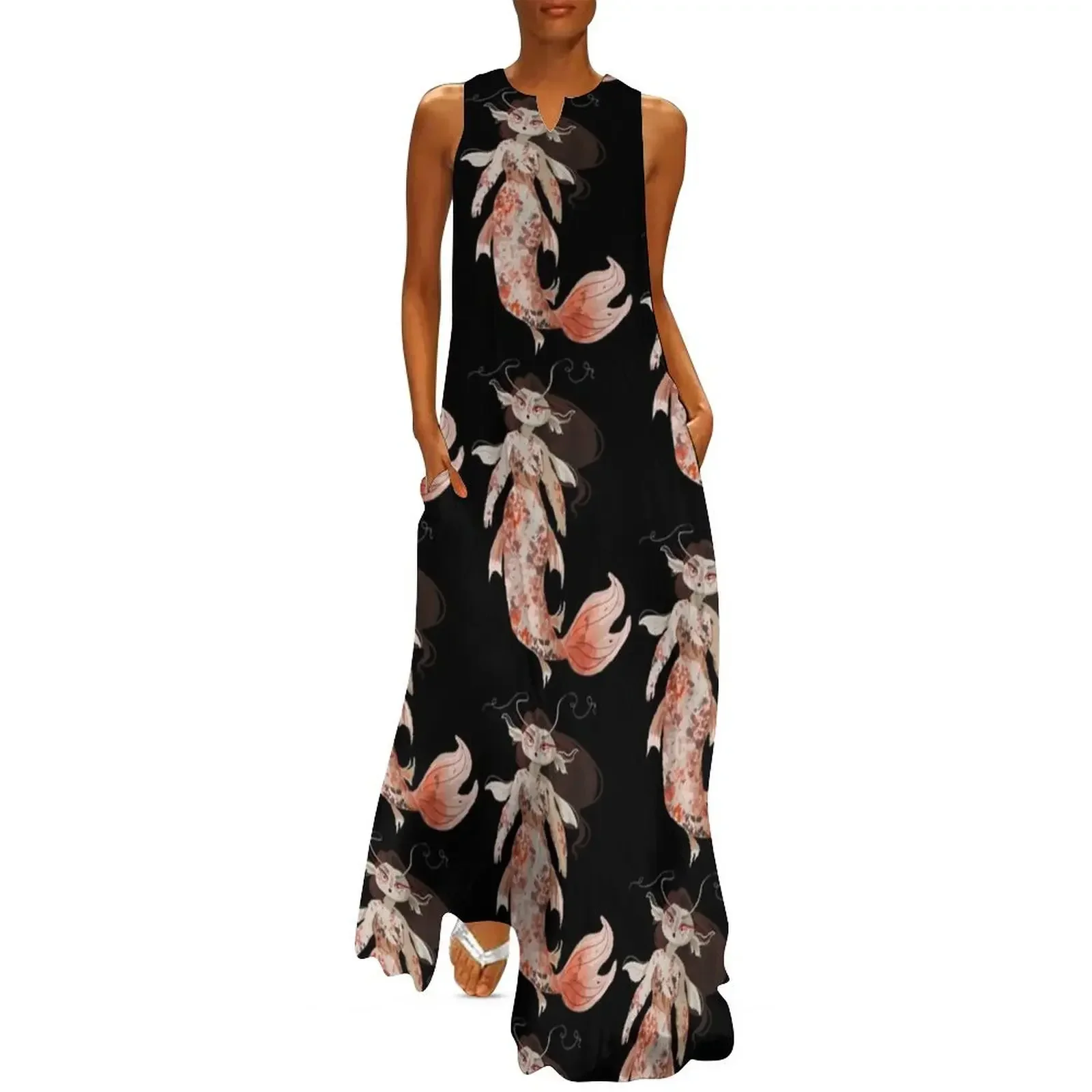 

Koi Pond Mermaid Long Dress womans clothing womens clothing dress women summer Women's summer long dress