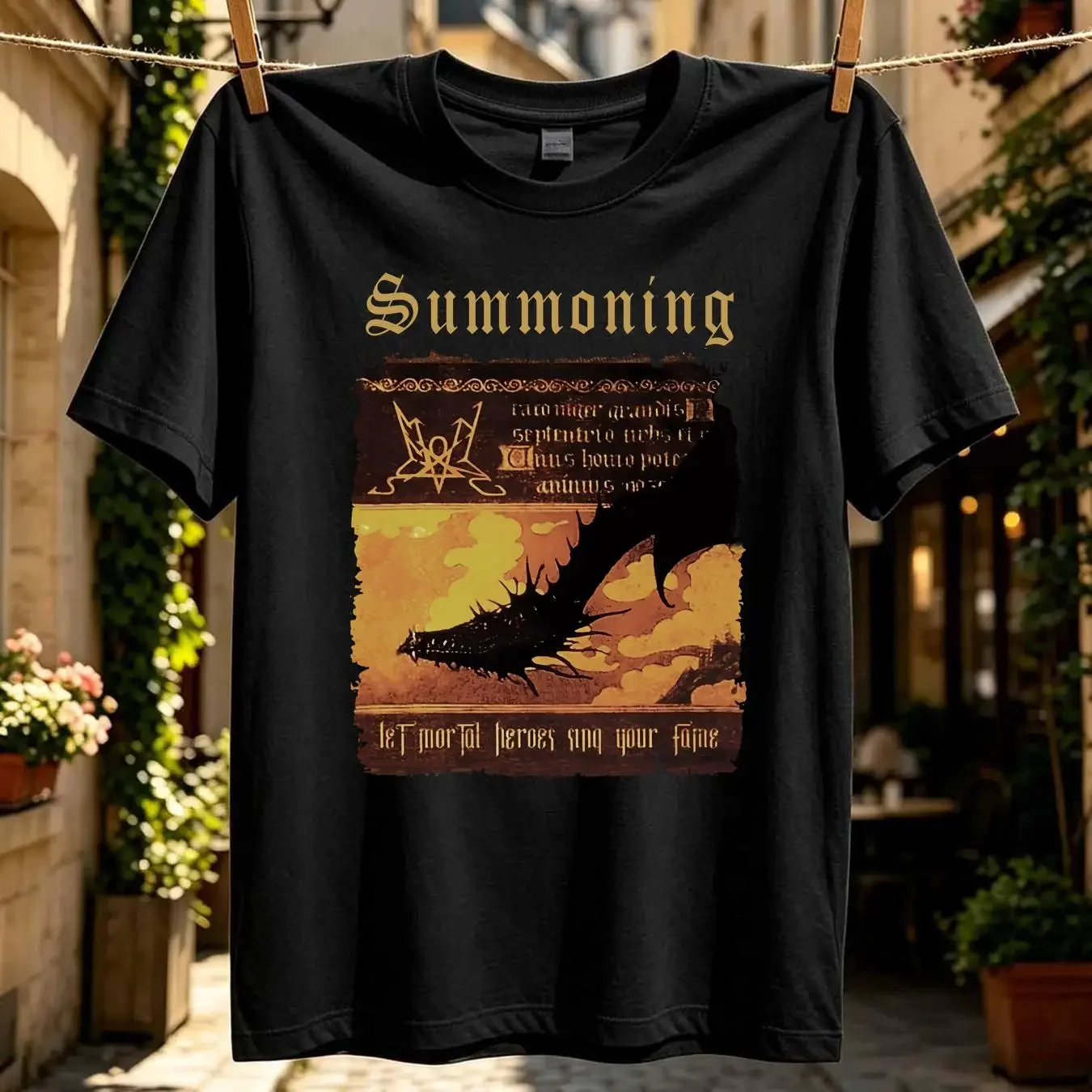 washed T Shirt Summoning Let Mortal Heroes Sing Your Fame S 5XL black 100 cotton long or short sleeves vintage Washed