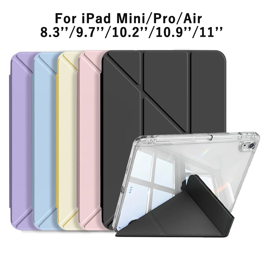 Pink Cherry Y-Fold Flip Protective Cover For iPad Air 11 Case iPad 10th 11th A16 9th Cover for iPad Pro 11 10.9in 13 M4 M5 2025