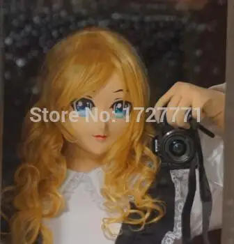 (KM9176)Super Qualität handgemachte weibliche Harz halbe Gesichtsmaske japanische Anime Cosplay Kigurumi Maske Crossdresser Puppe