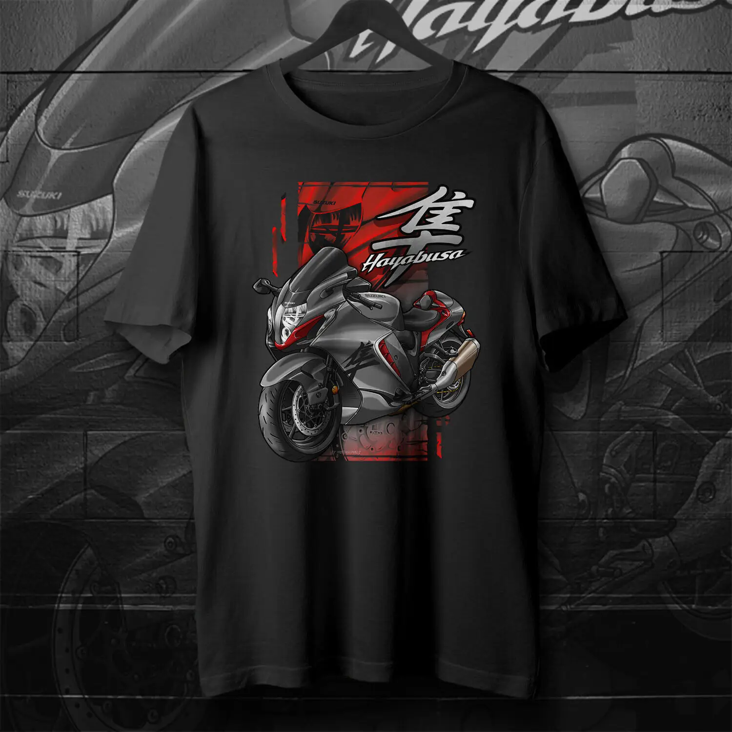 Retro Japanese GSX-1300R Hayabusa 2021-2024 Motorcycle Rider T-Shirt 100% Cotton O-Neck Short Sleeve Summer Casual Mens T-shirt