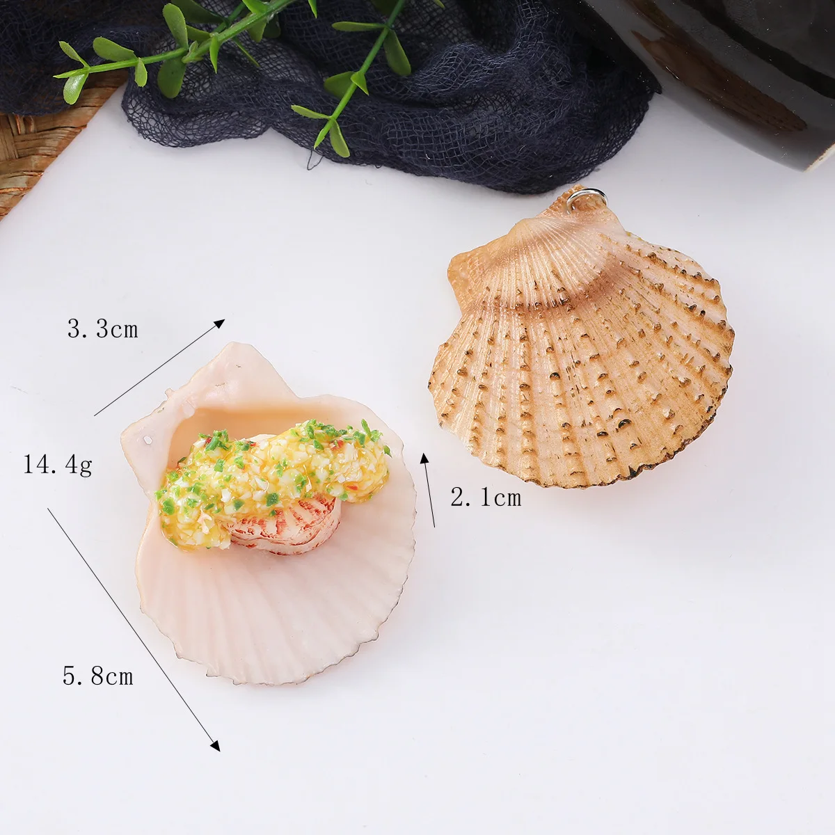 Simulatie Zeevruchten Display Props Keuken Winkel Decoratie Kunstmatige Nep Knoflook Saus Oester Scallop Clam 4st/lot