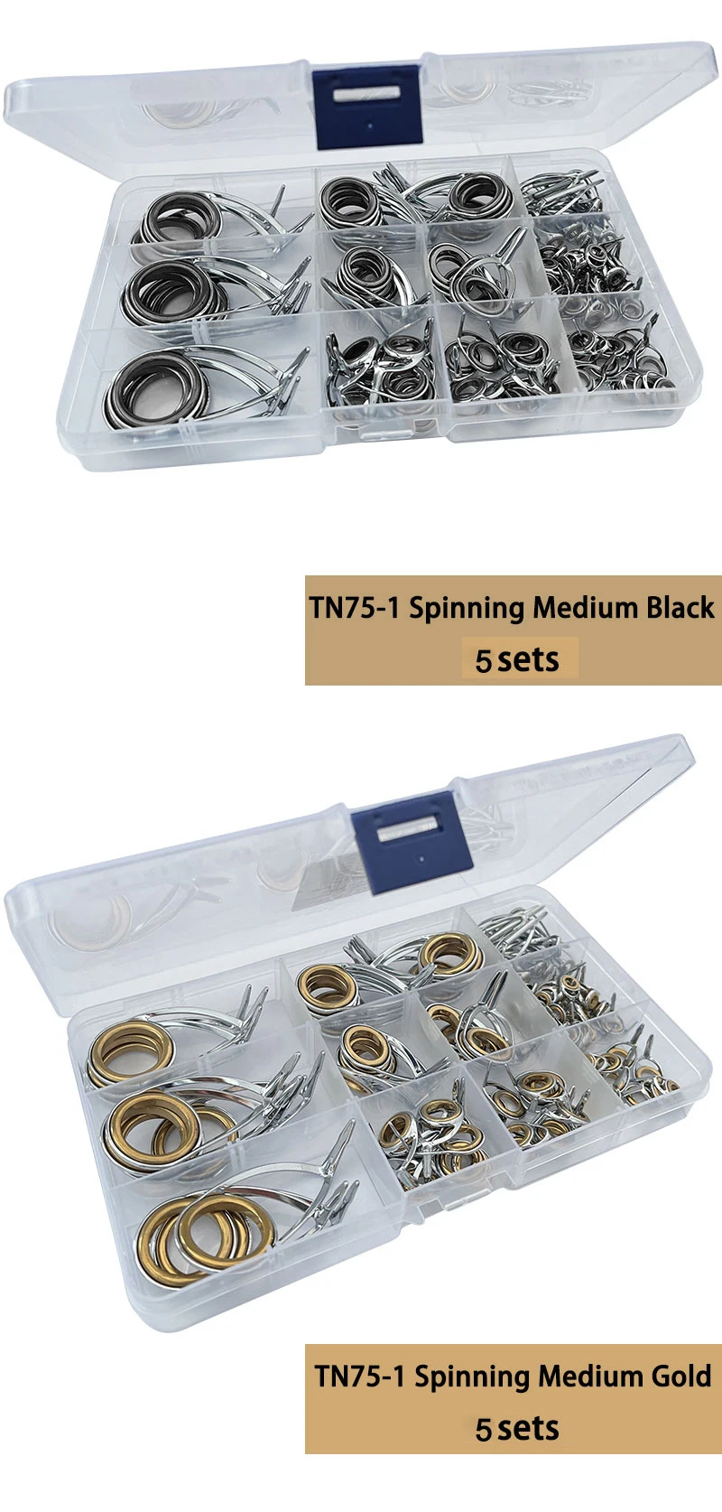 TAKEDO TN75-1 5er-Set Spinnrutenführungen aus Edelstahl mit Keramikringen für DIY-Angelruten-Zubehör – Detail 7