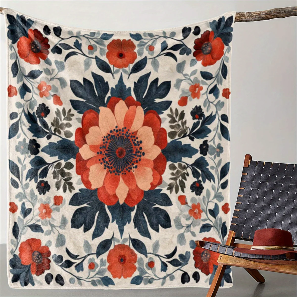 

1 шт., фланелевое одеяло с цветочным узором на заказ, подходит для гостиной, спальни, общежития, дивана, украшения, идеальный подарок для