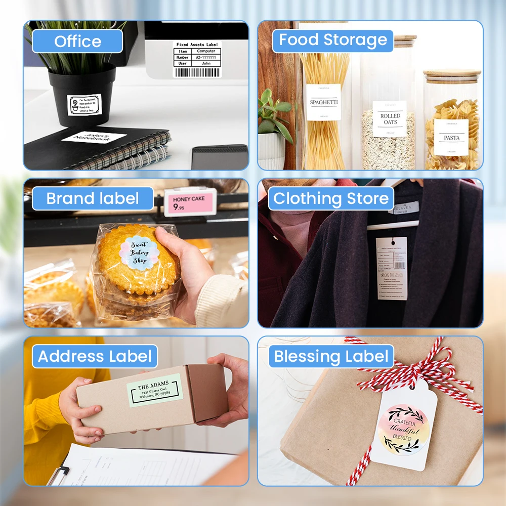 Phomemo M250 Label Maker 20-75mm Thermal Printer 2025 Upgrade Portable Barcode Sticker Printer for Phones PC Home & Business