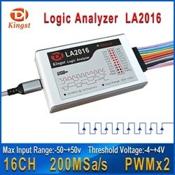 Kingst LA2016 USB Logic Analyzer 200M max sample rate,16Channels,10B samples, MCU,ARM,FPGA debug tool, English software