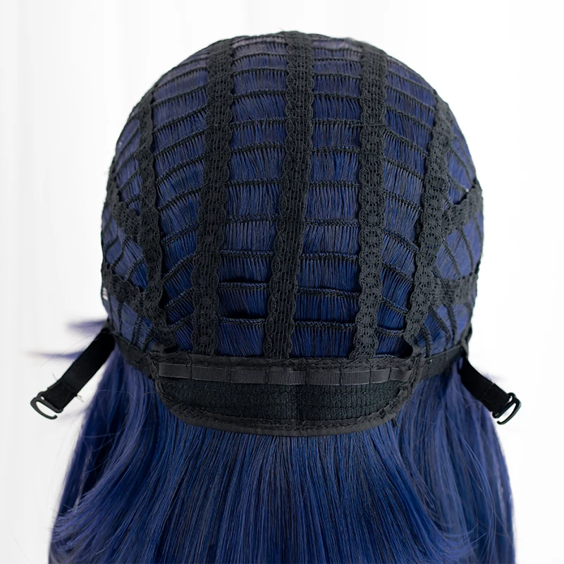 Peruka do cosplayu ROLECOS z gry LOL, Lisica z dziewięcioma ogonami Ahri, 100 cm, ciemnoniebieska, peruki damskie, włosy syntetyczne odporne na ciepło