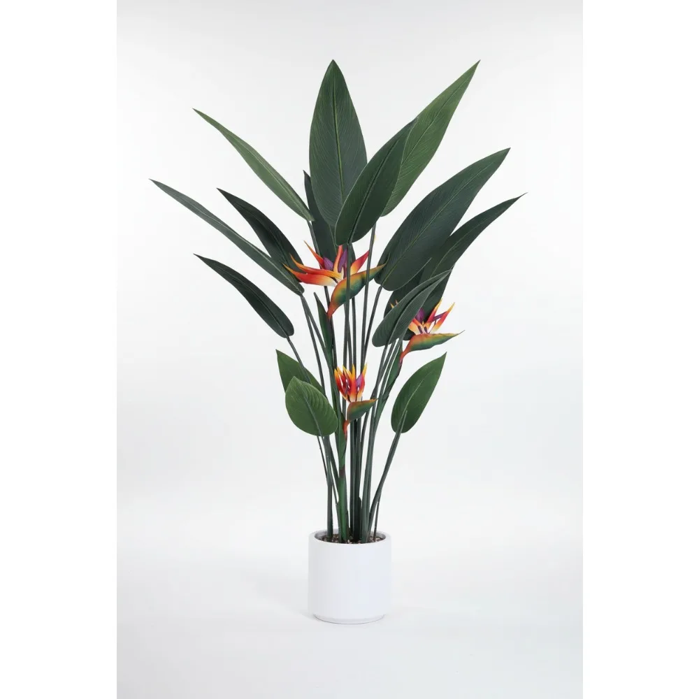 

4ft Tall Artificial Bird of Paradise Plant - Realistic Fake Banana Leaf Tree for Indoor/Outdoor Home Office Decor