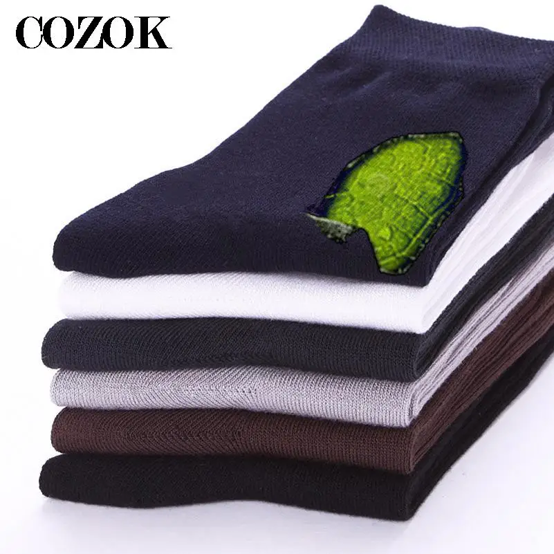 

5 Pairs/lot High Quality New Arrival Brand Men Socks Cotton Bamboo Fiber Classic Business Men's Socks Deodorant Dress Socks Crew