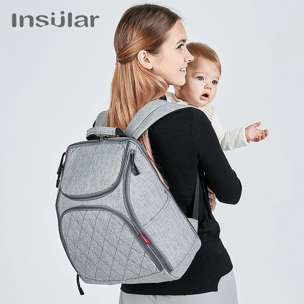 Bolsas para cambiar pañales de bebé de marca Insular, mochila para pañales de maternidad de gran capacidad, bolso para cochecito de bebé, mochila