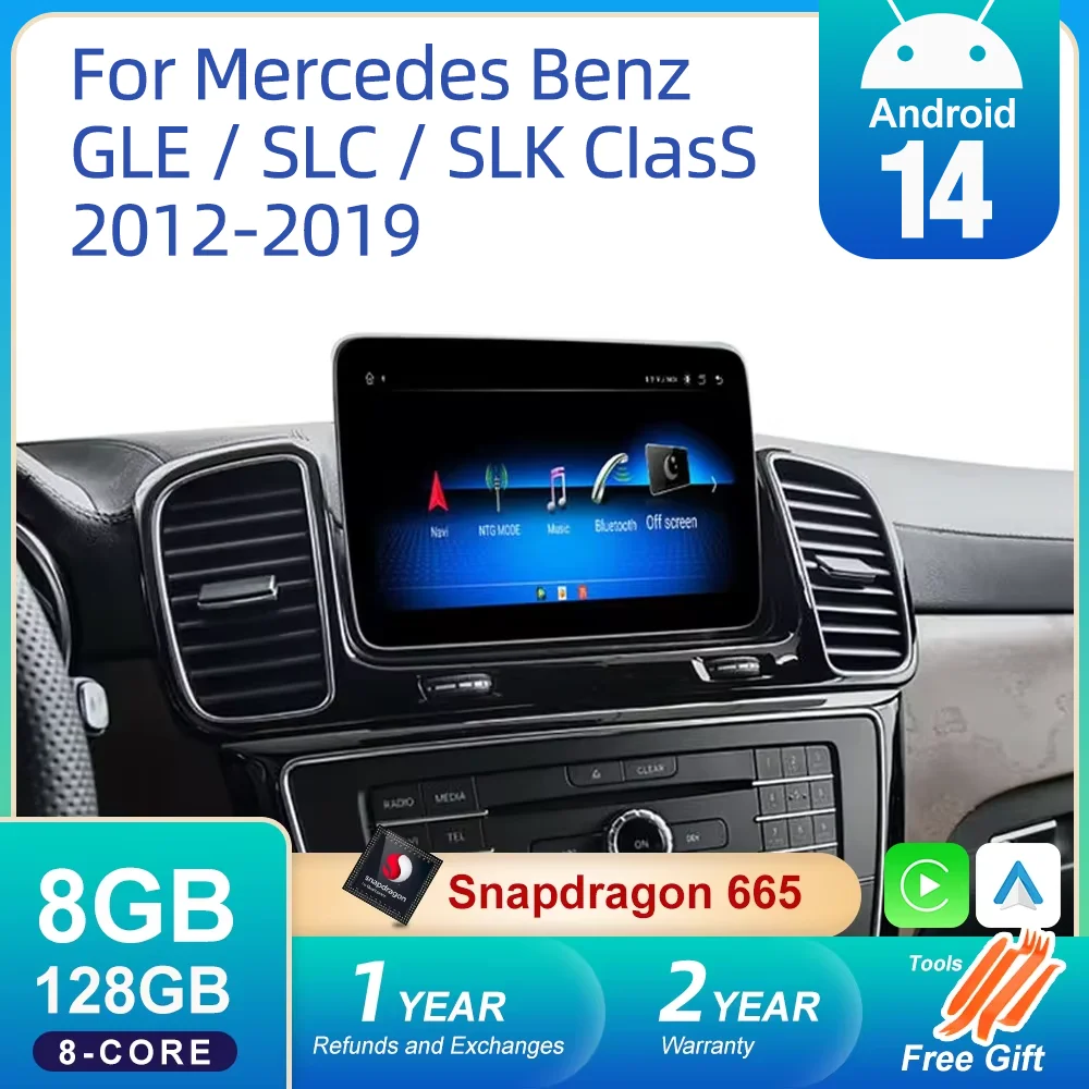 

9-дюймовый беспроводной мультимедийный плеер CarPlay Android Auto для Mercedes Benz GLE SLC SLK R172 с навигацией, 4G, Wi-Fi и DSP