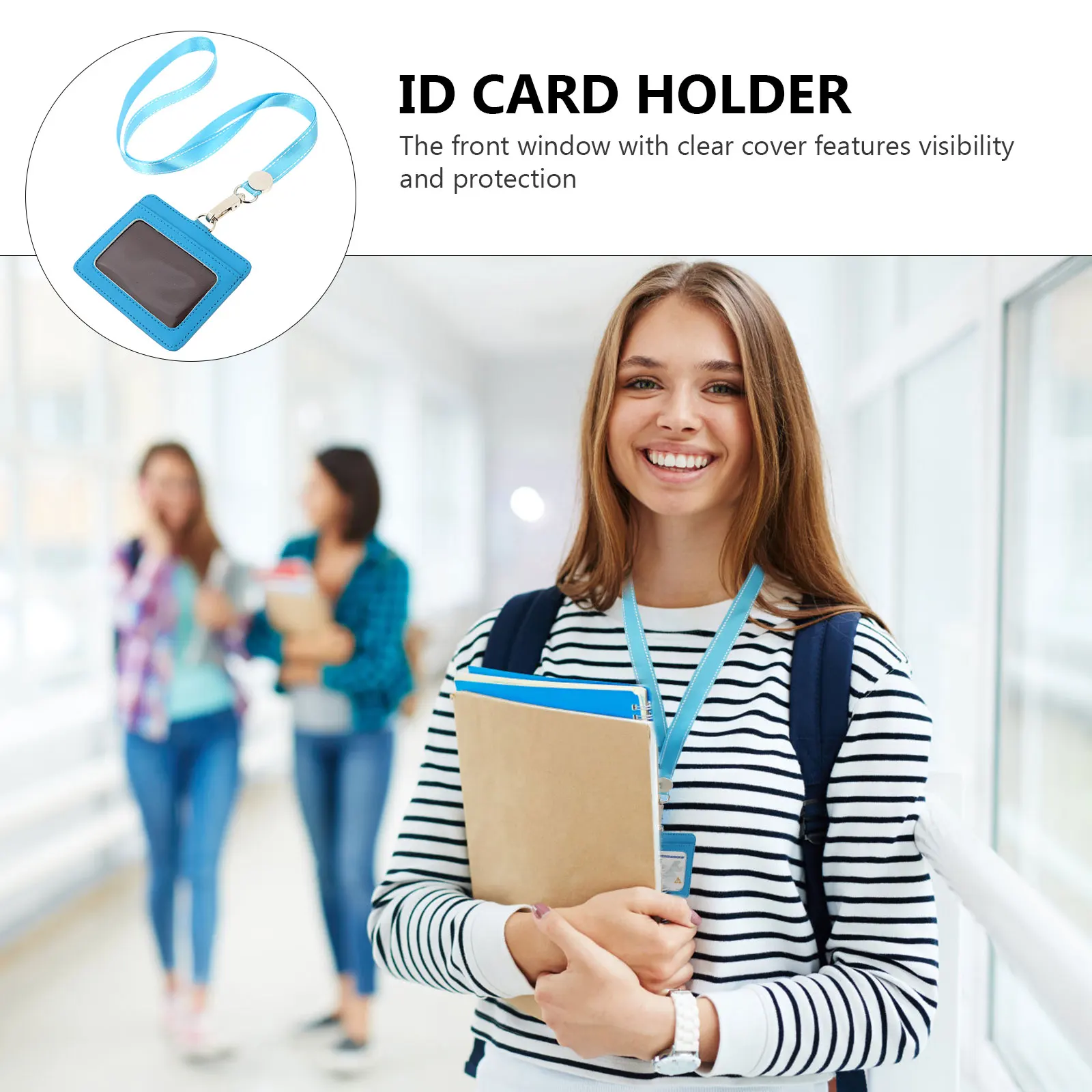 

Badge Zinc Alloy ID Card Case H made Stitching Two Slots Waterproof Id Badge Holders Work Credentials