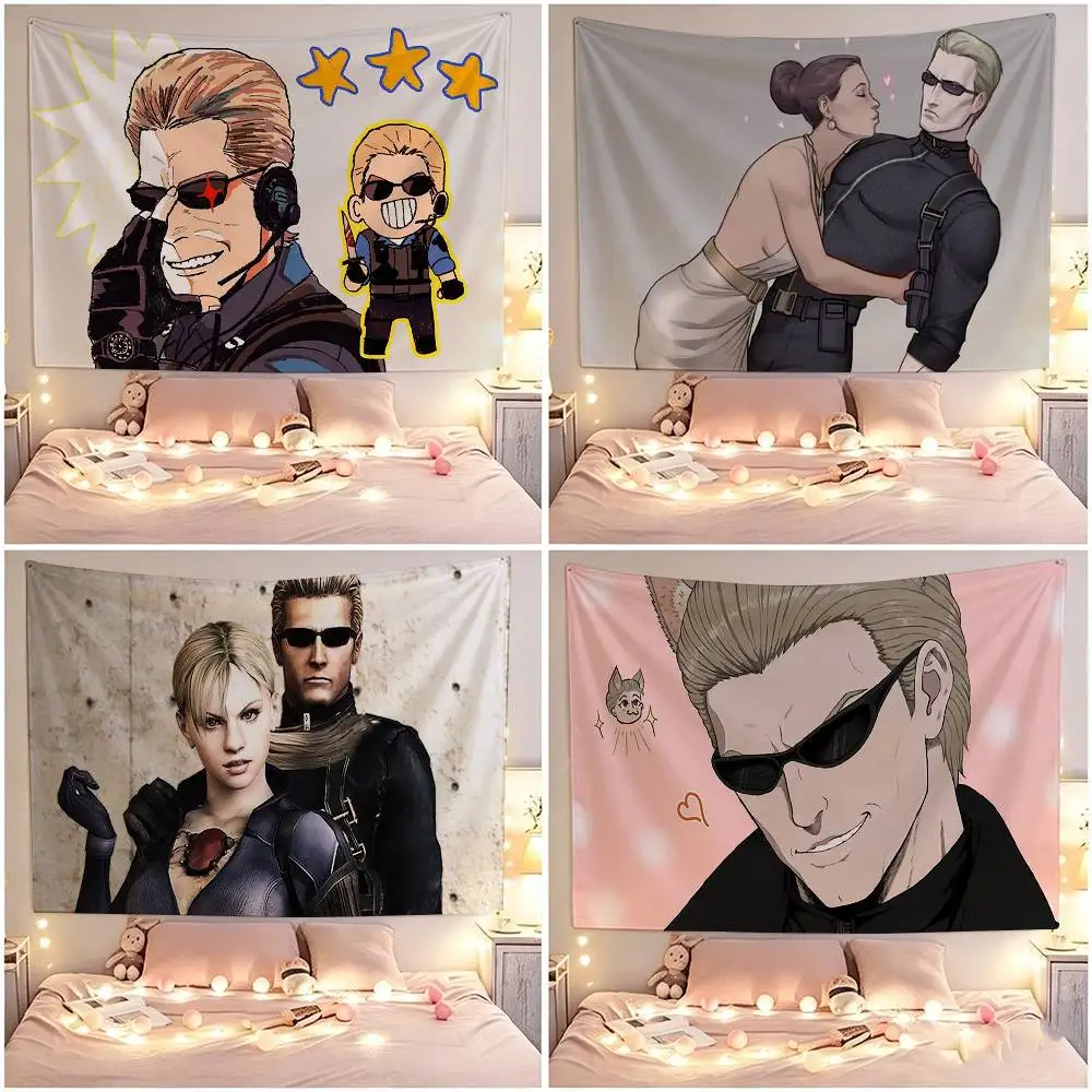 GAME Albert Wesker  Flags Wall Hanging Tapestry Outdoor Garage Room Decorative flag Background Blanket