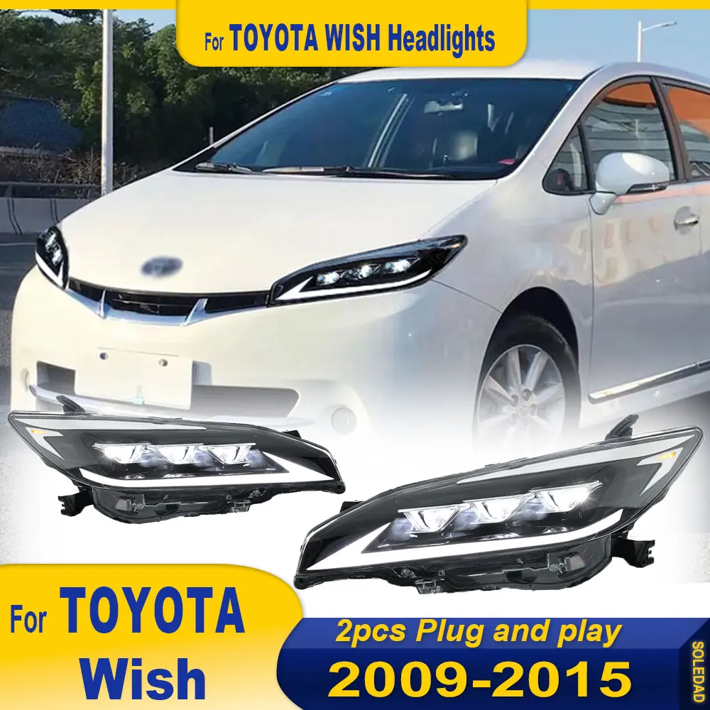 

Car Head Lamp For Toyota Wish Headlight 2009-2015 Full LED Car Lamps Daytime Running Lights Dynamic Turn Signals Car Accessories