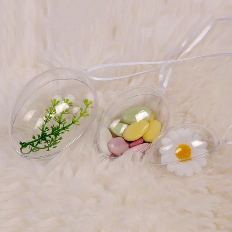 

D9 10Pcs,10 CM High-transparency Plastic Hollow Oval Balls Creative Egg-shaped Balls for Everlasting Flower Arrangement and East