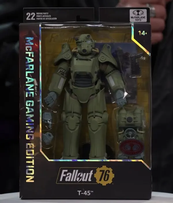 Mcfarlane Toys Edición Gaming Figura de Acción de 7 Pulgadas Fallout Wv1-T-45 Armadura Militar Modelo Chase de Fallout 76 Kit de Garaje