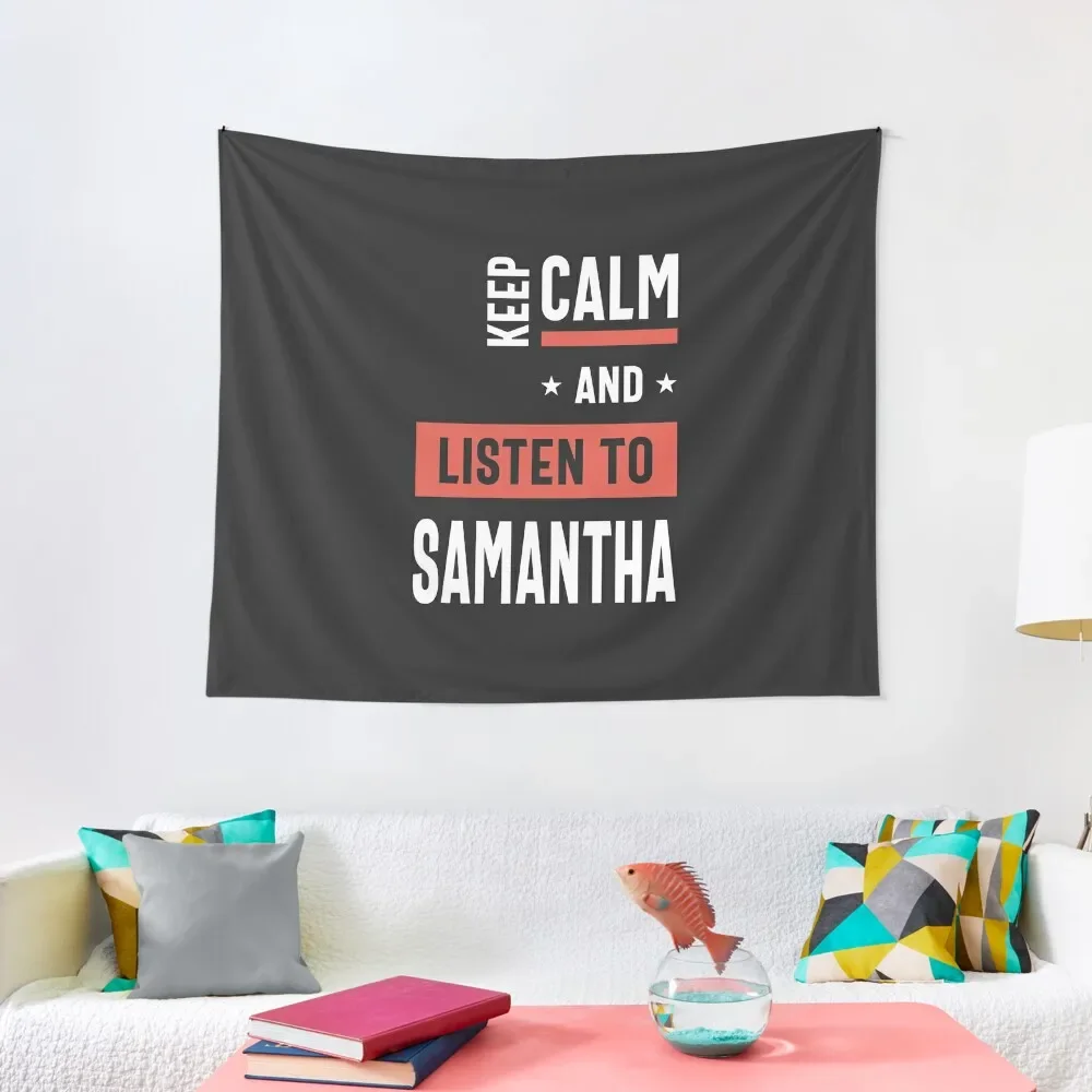 

Keep Calm and Listen to Samantha Tapestry Aesthetics For Room Art Mural Tapestry