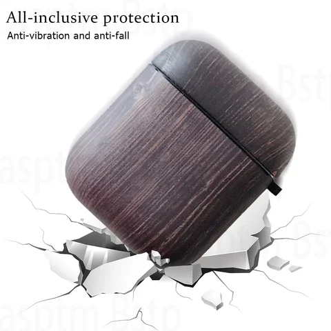 

Airpods 1 2 Bluetooth earphone protective Case For AirPods Soft TPU Case cover For Airpods 2 No Hook Wood grain series case