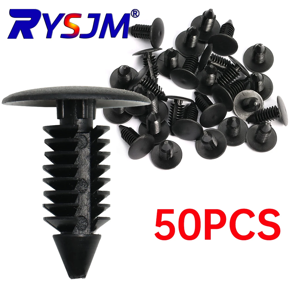 50/20 Stück 8mm Auto-Befestigungsclips für Löcher, Nylon-Kfz-Clips, Kotflügel-Stoßstangen-Schutzhalterungen, Kunststoffnieten für GM Ford Chrysler
