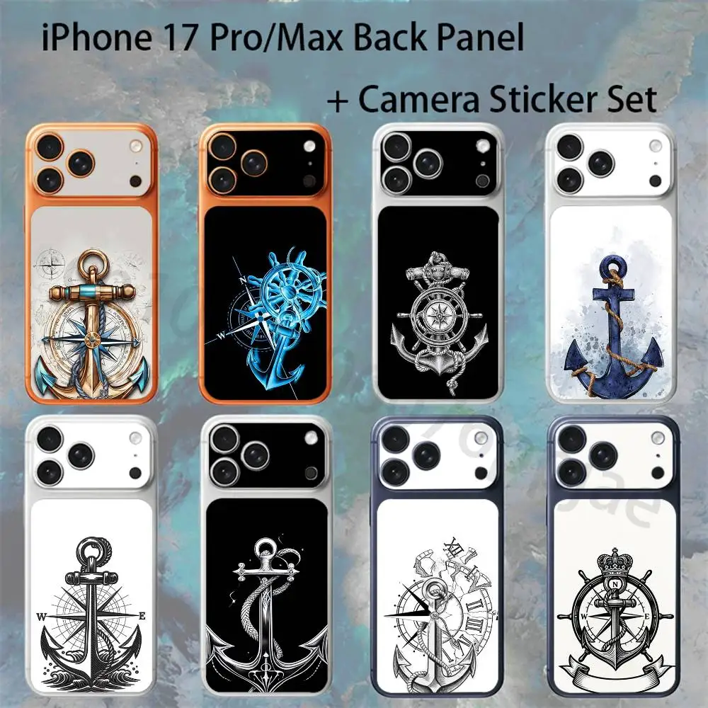 

A-Anchor Compass Nautical Sailor For iPhone 17 Pro /Max Battry Back Cover with Camera Decal Skin Rear Protective Sticker Film