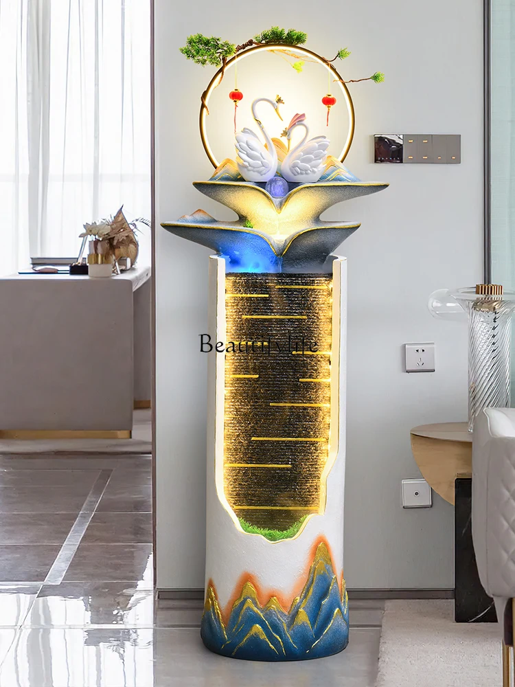 

yj9 Modern Minimalist Water Fountain Floor Ornaments Fish Tank Circulating Water High-End Decorations