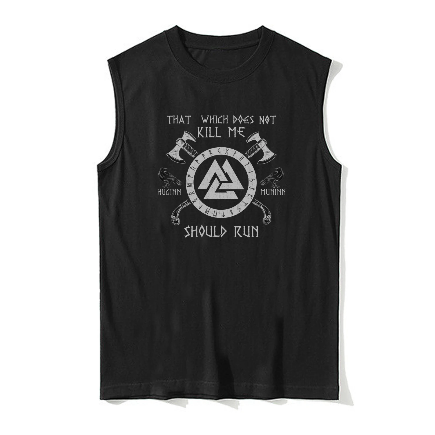 

Does Not Kill Me Should Run. Nordic Warrior Quote Valknut Rune Vest 100% Cotton O-Neck Casual Mens Tank Top Sleeveless T-shirt