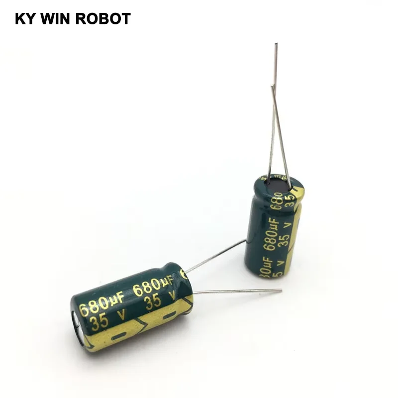 10 قطعة مُكثَّف كهربائيًا من الألومنيوم 680 فائق التوهج 35 فولت 10*20 مللي متر جودة التردد شعاعي مُكثَّف كهربائيًا #3