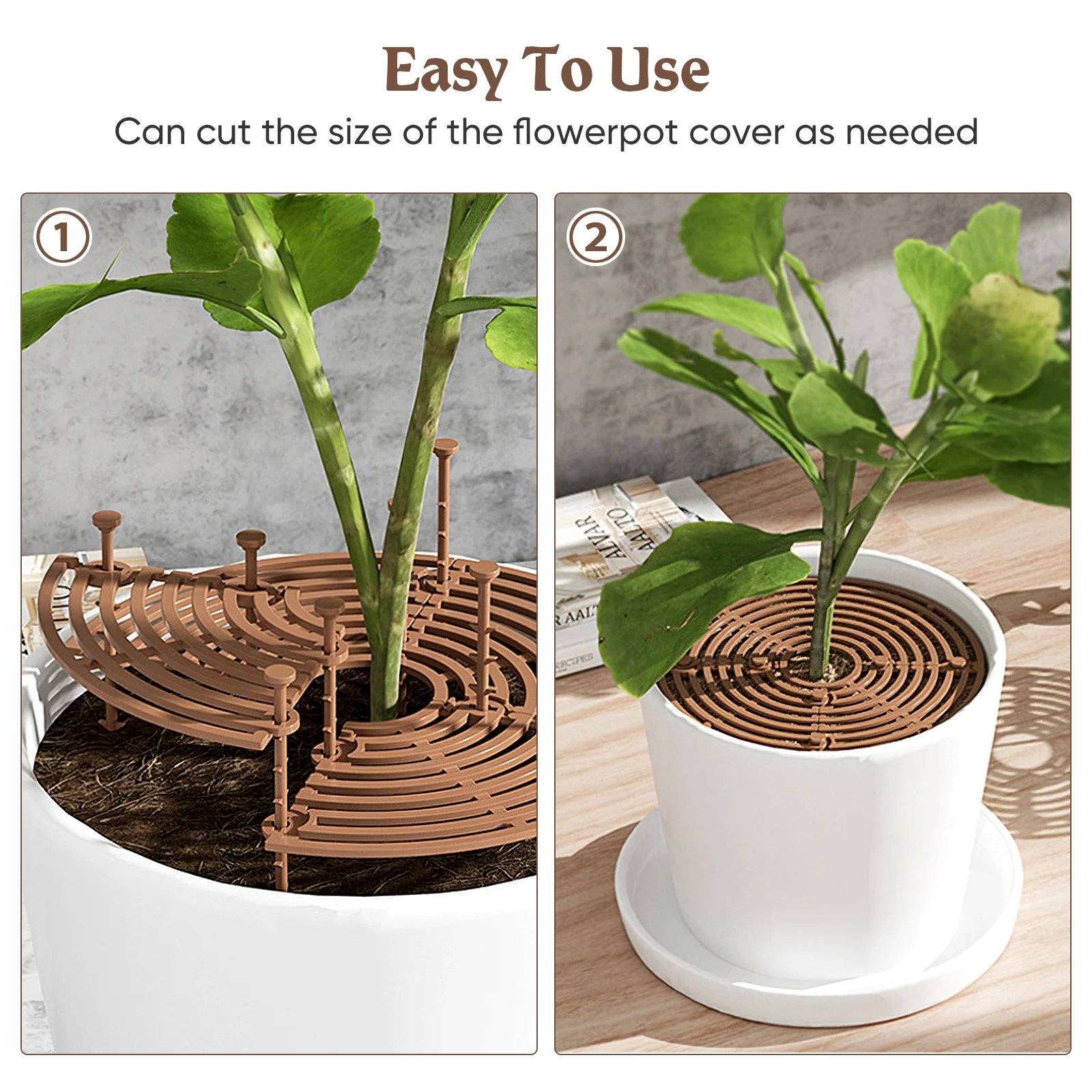 2Pcs Flowerpot Soil Protector Plastic Plant Pot Cover Wear Resistant Garden Flower Pot Cover Cats Digging Stopper