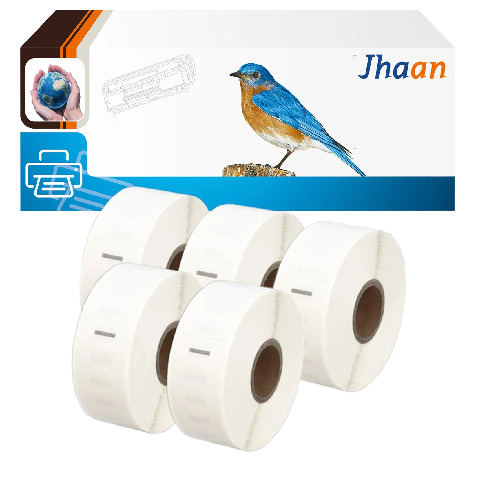 Jhaan 5 X 11353/S0722530 (13*25mm, 1000 Etiketten) Kompatible Etiketten Kompatibel mit Dymo LabelWriter 300, 310, 315, 320, 330 Turbo – Detail 1