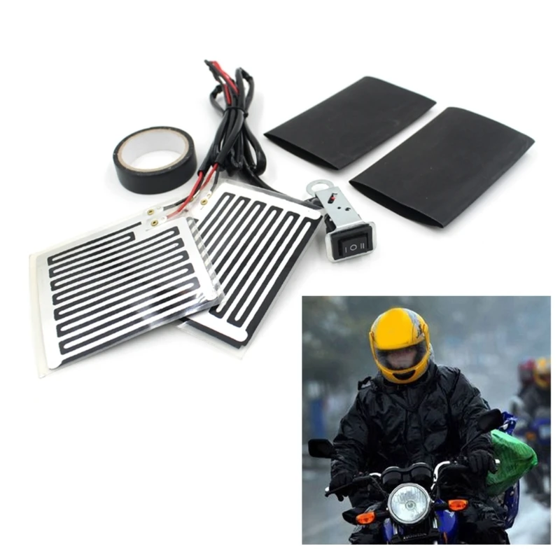 G99F USB Heated Gloves Cover for Motorbike Waterproof Fast Heating Anti Slip Grip Hand Warmer Three Level Temperature Control