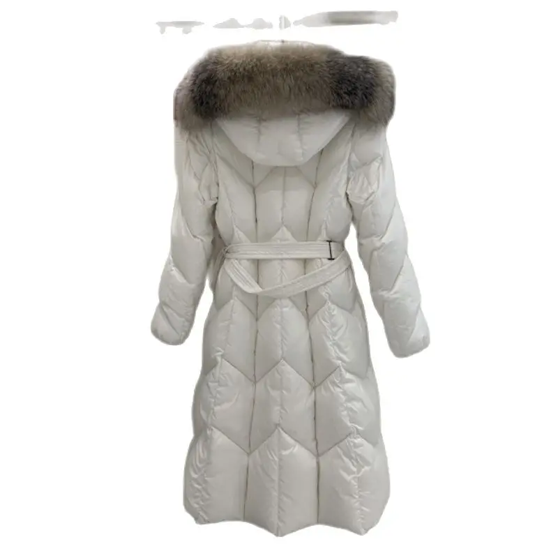 Women's Clothing Fox fur collar belt accessories hooded down jacket Winter New  NO.3