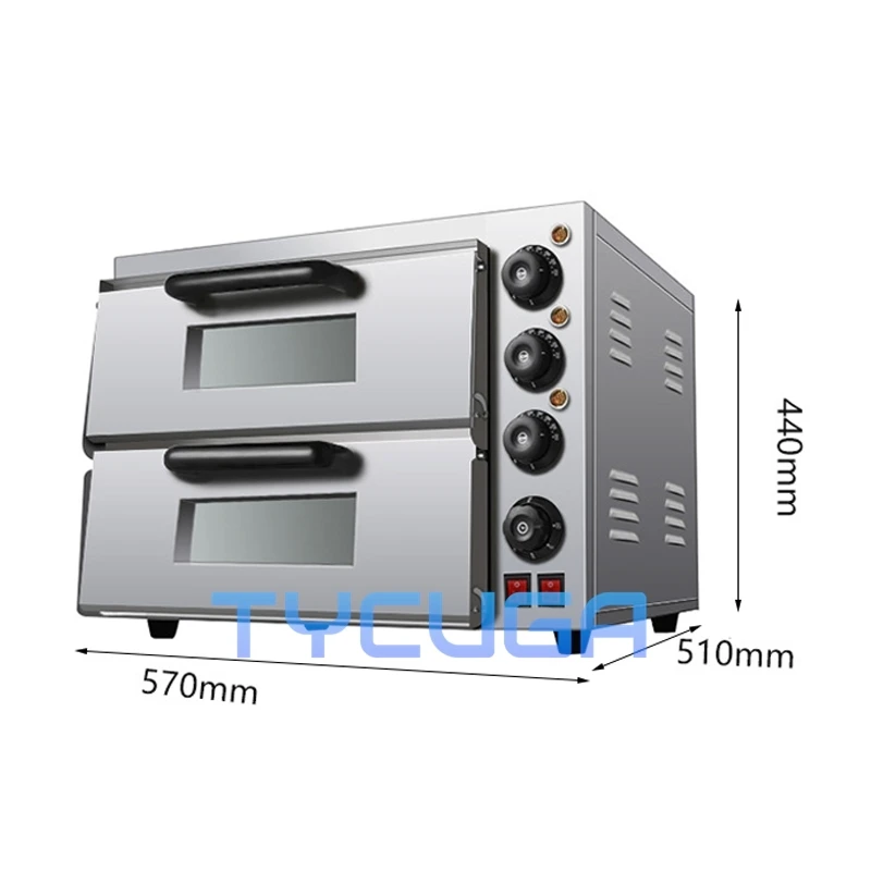 16" Electric Pizza Oven Baker Oven Single Layer &Double Stainless Steel Baking Machine Commercial Baking Oven Bake Bread Pancake