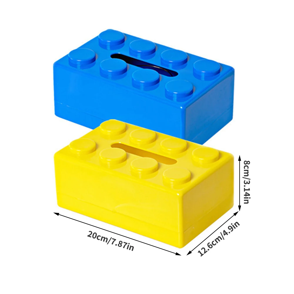 1PC Cartoon Building Block Tissue Box with High Aesthetic Value for Household Napkins Paper Drawer Storage Box