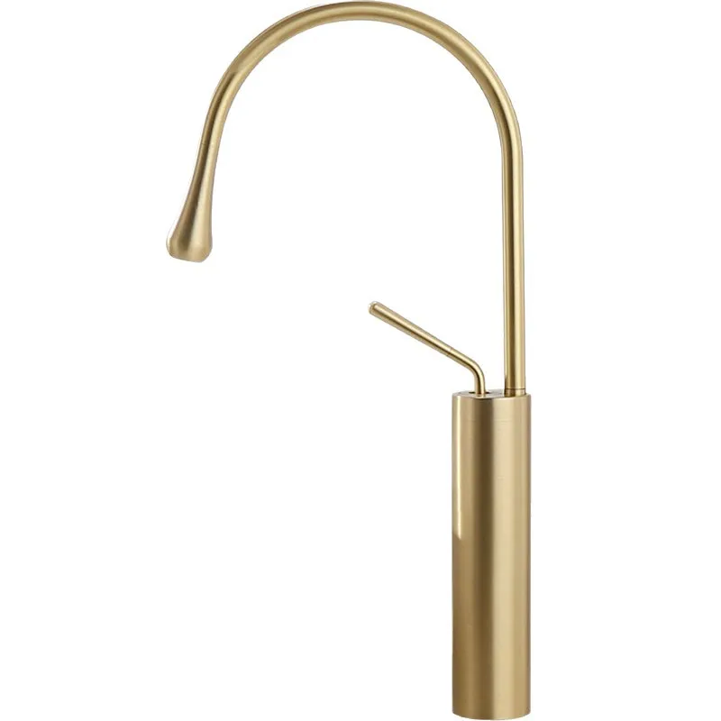 All-copper faucet Light luxury basin on the table Washing basin Washing basin Bathroom Hot and cold golden water drop faucet