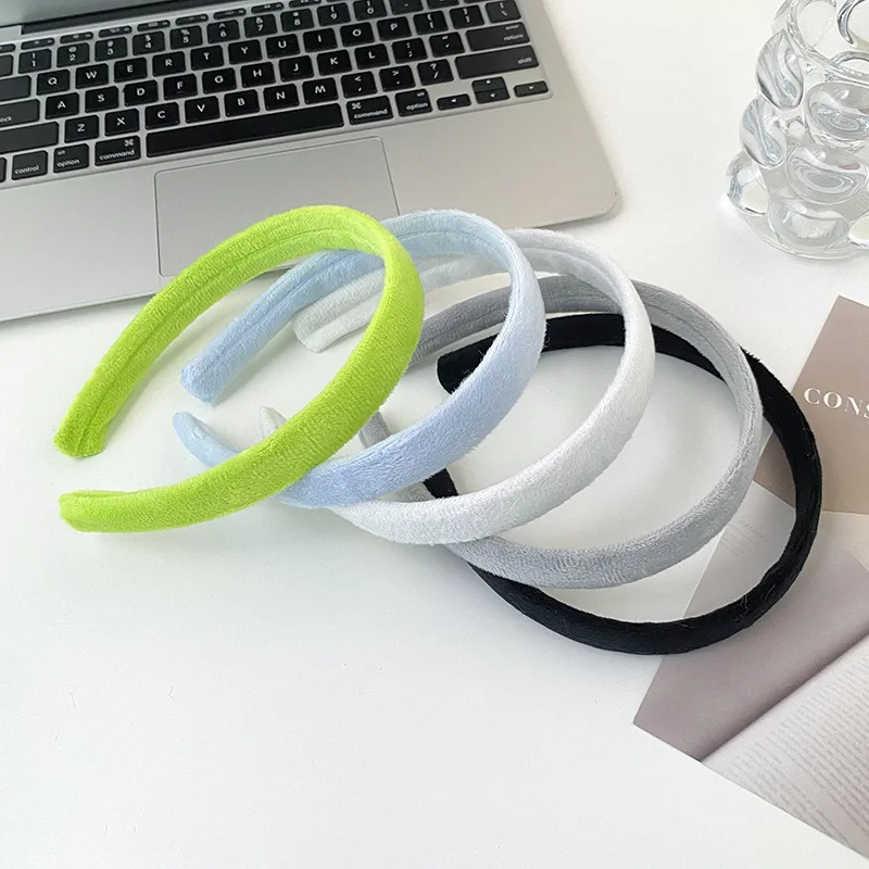 

Ультрамягкая бархатная повязка на голову, простая однотонная повязка для волос для мытья макияжа лица