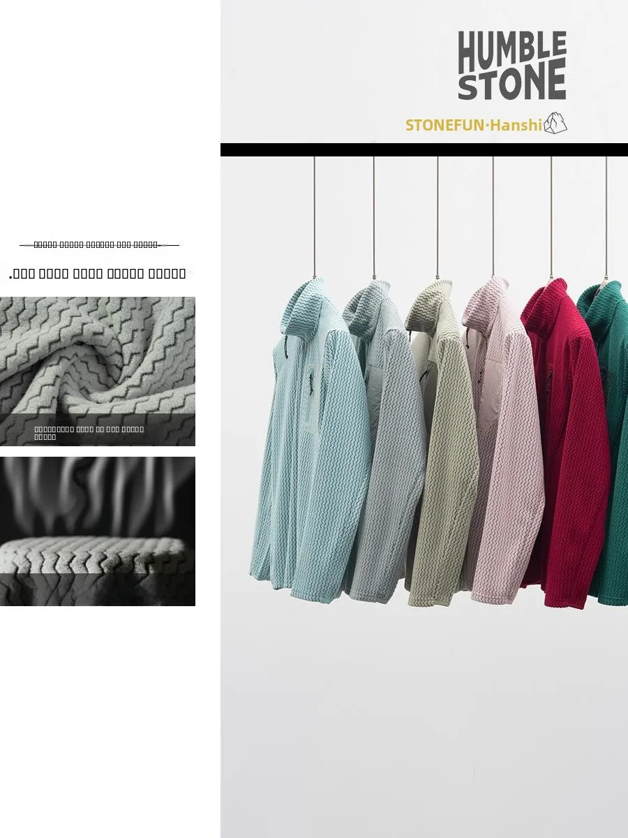 

Warm Fce Jaet Outdoor Autumn Winter Men's f Zipper Stand Collar Thiened Polyester Long Sve Pure Color Jaet