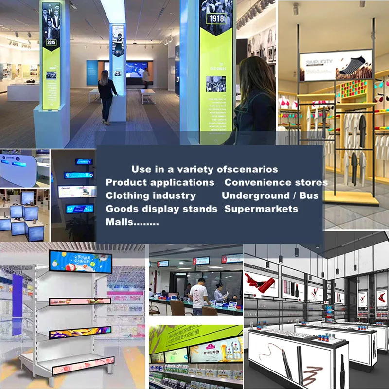 Super brede plankrand supermarkt reclamecabine TV Digital Signage Android Mobile Pentium 4-stretchbar LCD