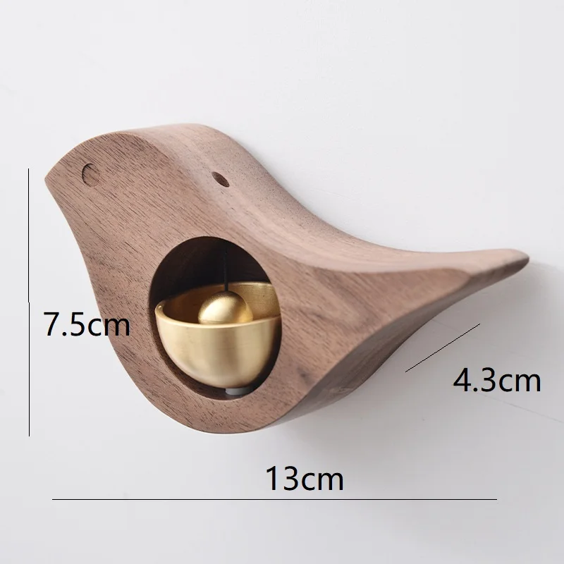 

Bird Shape Solid Wood Black Walnut Doorbell Entry Door bell Adsorption type household doorbell wall decoration bell handicrafts