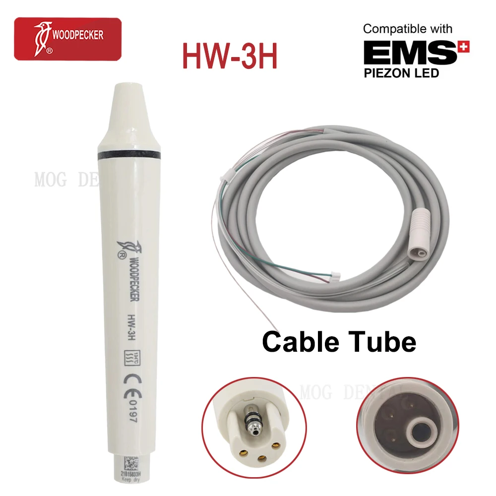 Woodpecker Dental Ultrasonic Scaler Handpiece HW-3H HW-5L With Cable Tube Fit MES UDS Dental Tools Dentistry Teeth Whitening