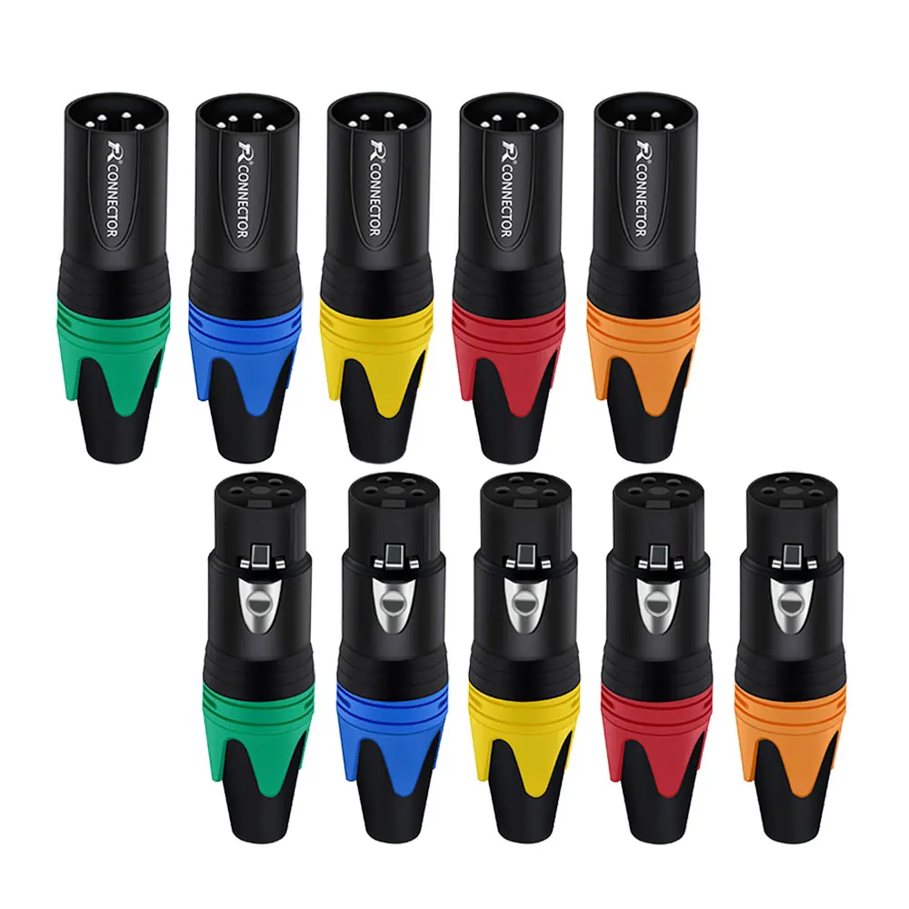 10szt/lot 4-pinowa wtyczka męska XLR Kabel mikrofonowy Złącze niklowane 4-biegunowa wtyczka XLR Gniazdo mikrofonowe Czarne Hurtownia — zdjęcie 2