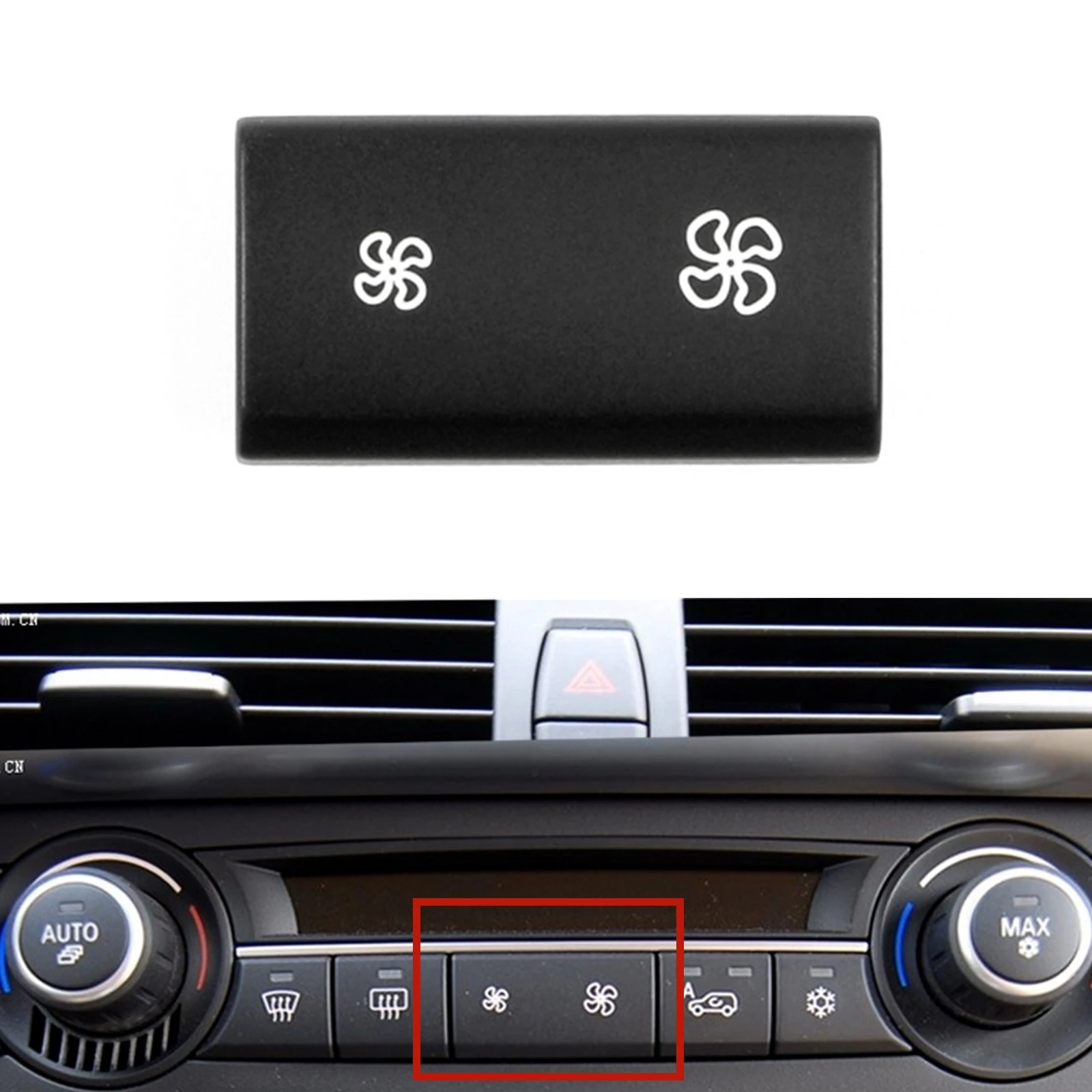 ​Interior Wind Air Power Speed Switch Button Knob Cover Cap For BMW E70 X5 X5M E71 E72 X6 X6M view 2